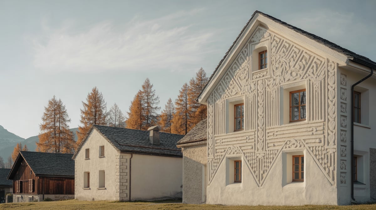 Immagine illustrativa: casa engadinese storica con facciata a sgraffito