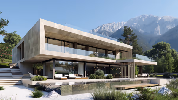 Schweizer Villa in alpiner Umgebung