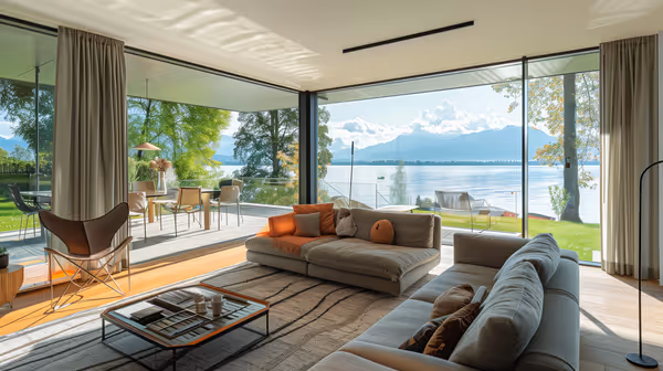 Luxurioeser Wohnraum mit Seeblick